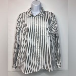 BANANA REPUBLIC WOMENS STRIPED BUTTON DOWN